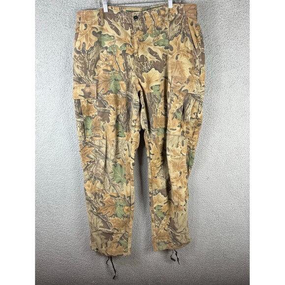 Vintage Cabela's Camo Cargo Pants Mens XL LONG Flannel Advantage Hunting 38 x 33 - Picture 1 of 15